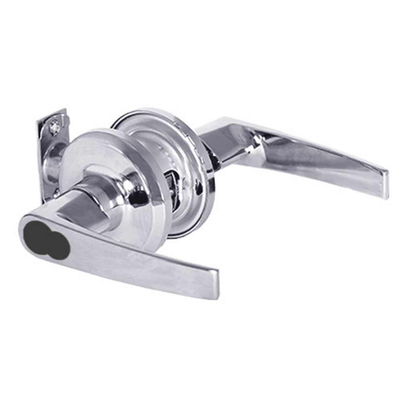 QTL251A625NOL118FLC Stanley QTL200 Series Less Cylinder Entry/Office Tubular Lock Prepped for SFIC with Slate Lever in Bright Chrome Finish