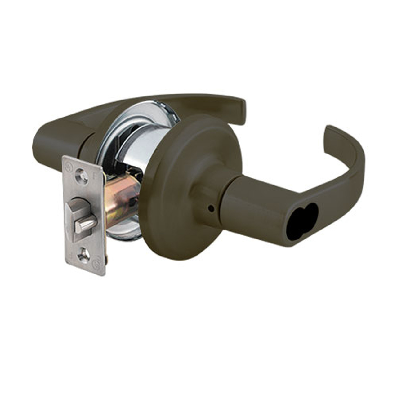 QTL271M613SAFLSLC Stanley QTL200 Series Less Cylinder Storeroom Tubular Lock Prepped for SFIC with Summit Lever in Oil Rubbed Bronze Finish