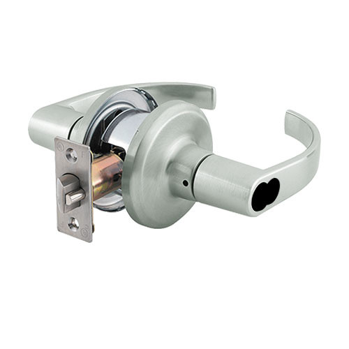 QTL271M619NOLNOSLC Stanley QTL200 Series Less Cylinder Storeroom Tubular Lock Prepped for SFIC with Summit Lever in Satin Nickel Finish