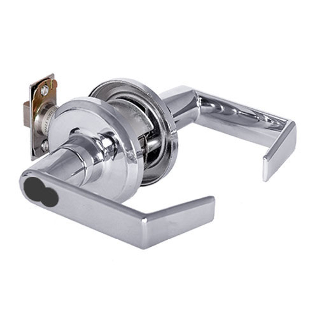 QTL251E625SA118FLC Stanley QTL200 Series Less Cylinder Entry/Office Tubular Lock Prepped for SFIC with Sierra Lever in Bright Chrome Finish