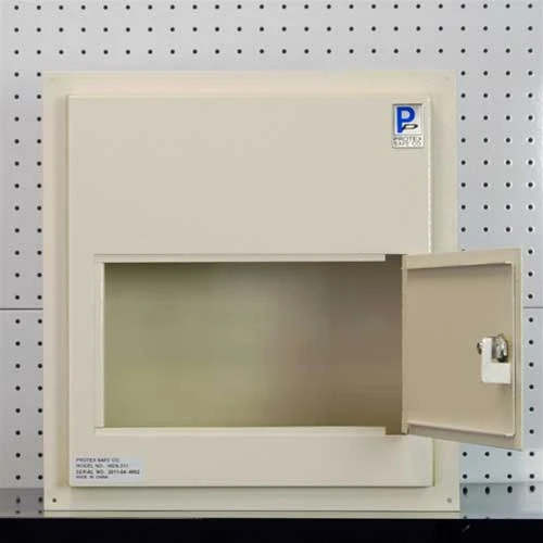 WDS-311 tan finish door open showing lock