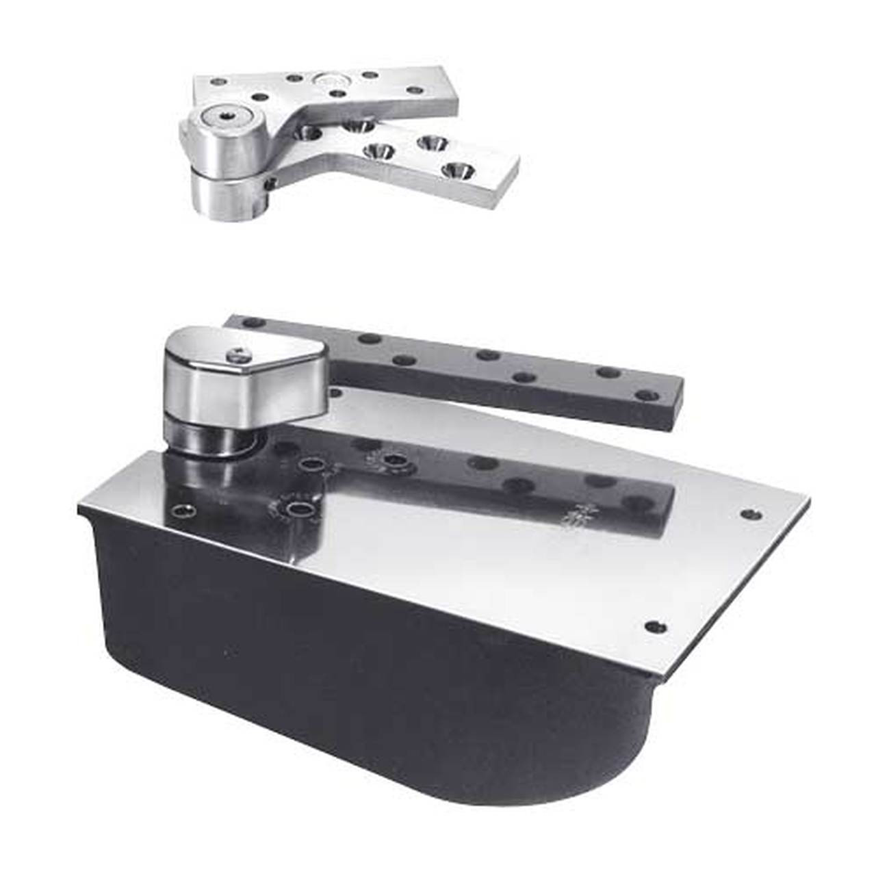 L27-105N-LCC-RH-2-625 Rixson 27 Series Extra Heavy Duty Lead Lined Offset Floor Closer in Bright Chrome Finish