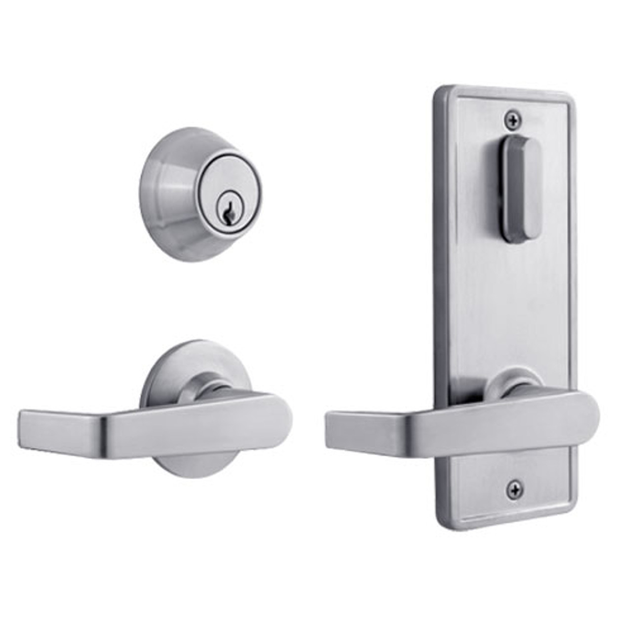 QCI230E626NR4NOSSC Stanley QCI200 Series Standard Duty Interconnected Single Locking with Sierra Lever in Satin Chrome Finish