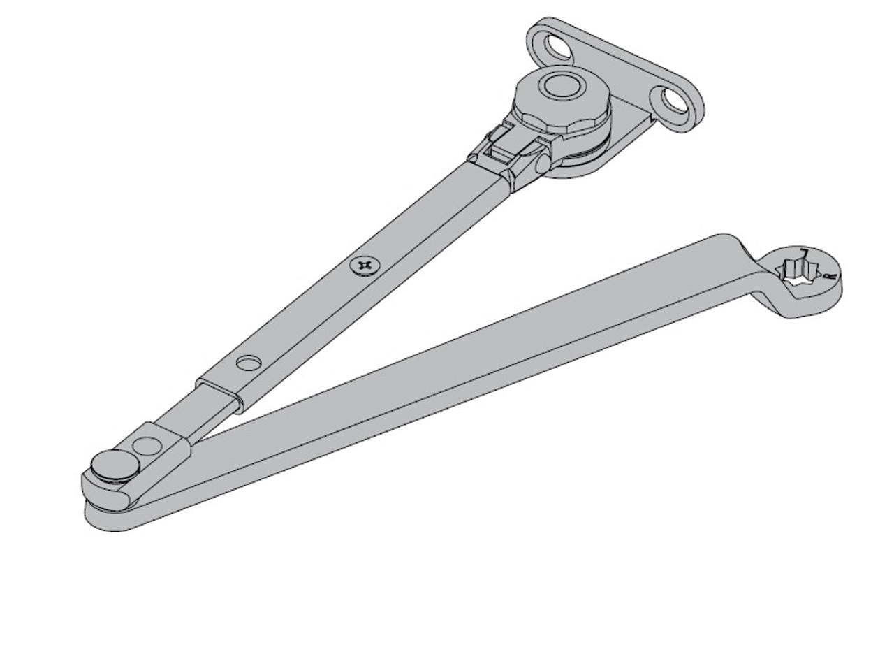 REGULAR ARM, non-handed arm that can be mounted on hinge side or top jamb