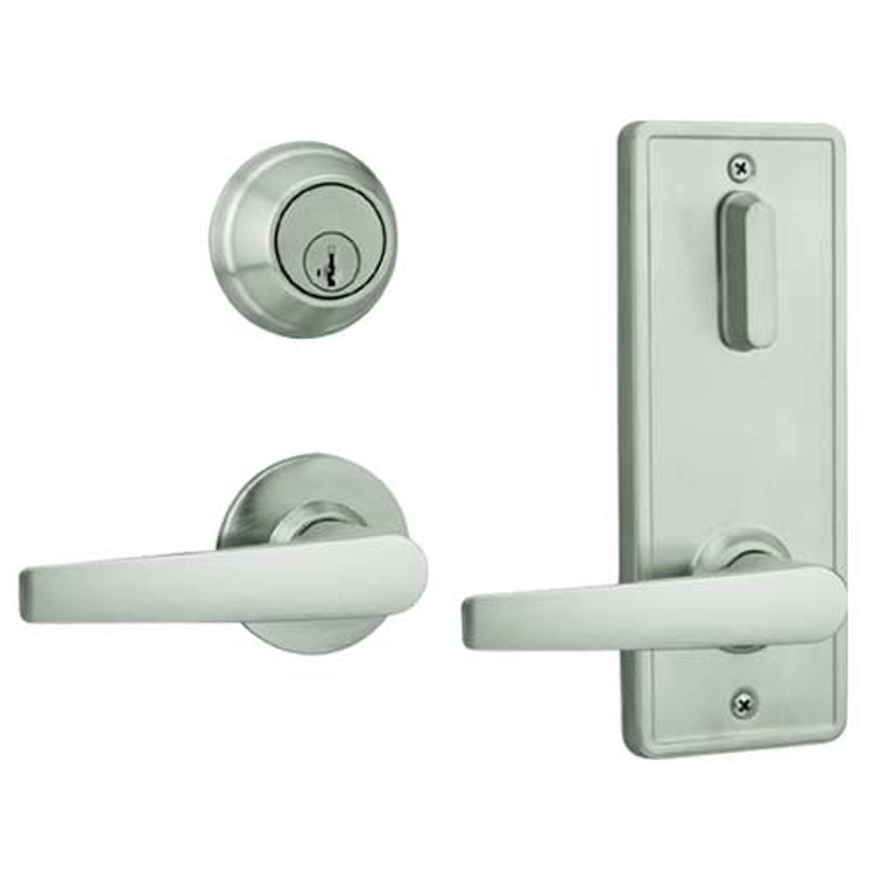 QCI230A619NS8FLSSMT Stanley QCI200 Series Standard Duty Interconnected Single Locking with Slate Lever in Satin Nickel Finish