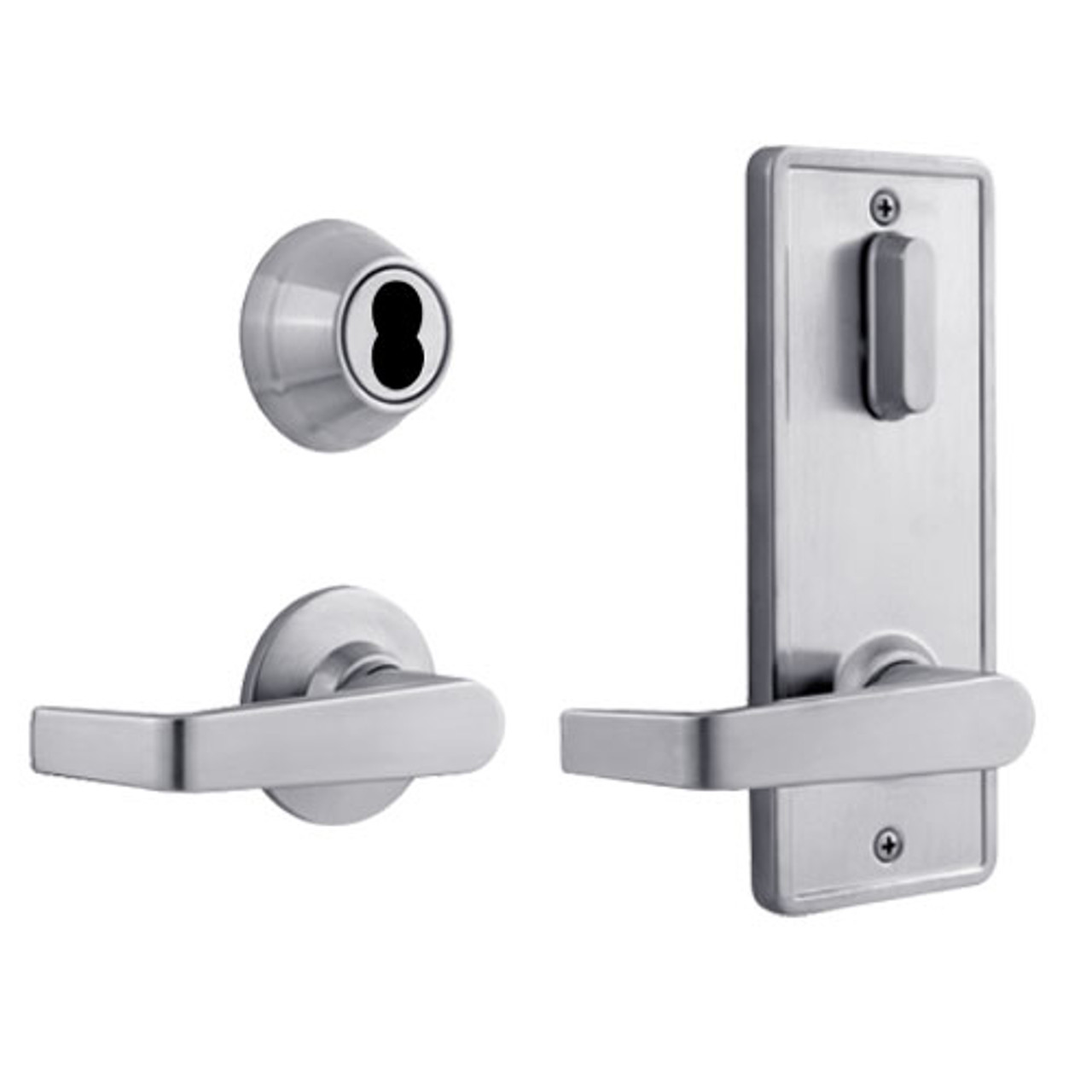 QCI231E626NS4FLSLC Stanley QCI200 Series Standard Duty Interconnected Single Locking Prepped for SFIC with Sierra Lever in Satin Chrome Finish