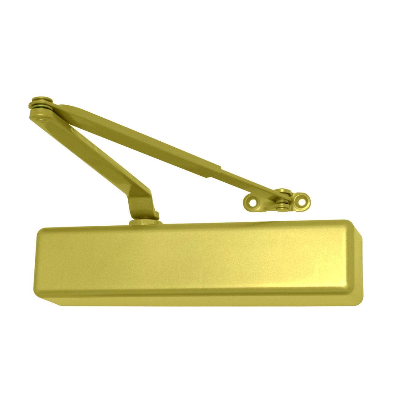 1461-HEDA-w-62G-RH-BRASS LCN Door Closer with Hold Open Extra Duty Arm with Thick Hub Shoe in Brass Finish