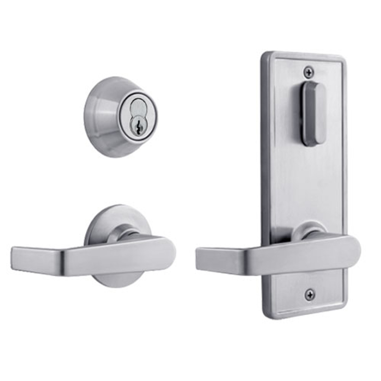 QCI231E626NR4NOSBF Stanley QCI200 Series Standard Duty Interconnected Single Locking Prepped for SFIC with Sierra Lever in Satin Chrome Finish
