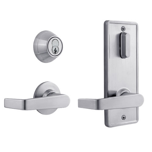 QCI231E626S8FLS2BF Stanley QCI200 Series Standard Duty Interconnected Single Locking Prepped for SFIC with Sierra Lever in Satin Chrome Finish