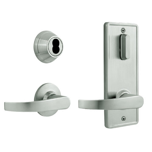 QCI231M619S8FLR2LC Stanley QCI200 Series Standard Duty Interconnected Single Locking Prepped for SFIC with Summit Lever in Satin Nickel Finish