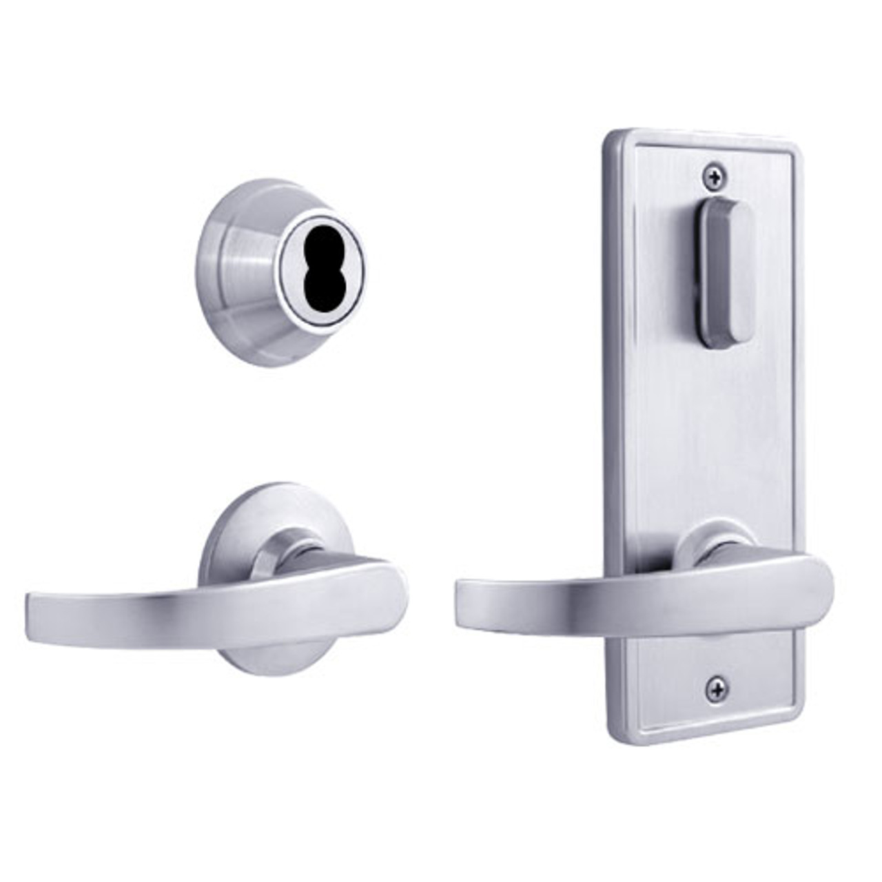 QCI231M626NS4NOSLC Stanley QCI200 Series Standard Duty Interconnected Single Locking Prepped for SFIC with Summit Lever in Satin Chrome Finish