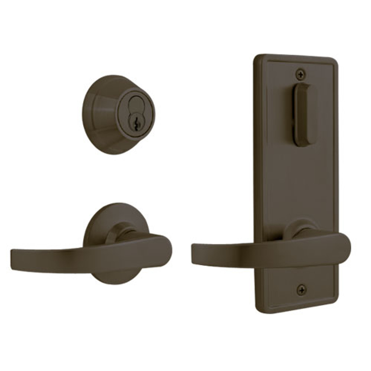 QCI231M613NS4FLS2BF Stanley QCI200 Series Standard Duty Interconnected Single Locking Prepped for SFIC with Summit Lever in Oil Rubbed Bronze Finish