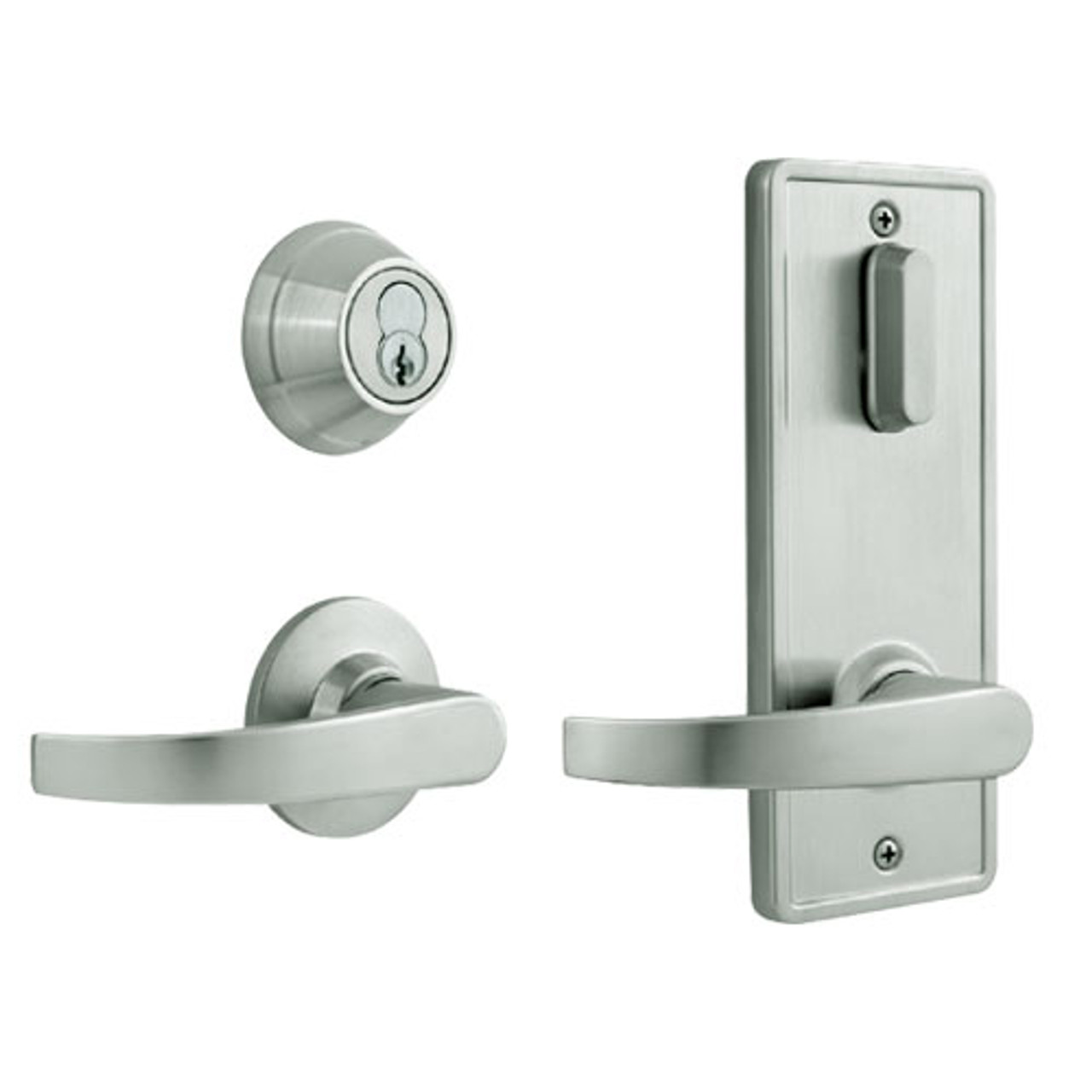 QCI231M619NR4478SBF Stanley QCI200 Series Standard Duty Interconnected Single Locking Prepped for SFIC with Summit Lever in Satin Nickel Finish