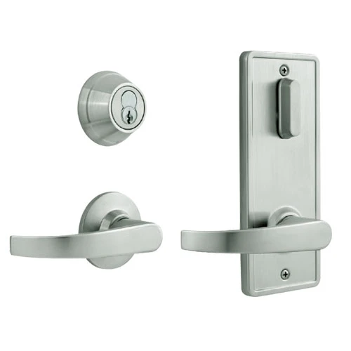 QCI231M619NR8FLR2BF Stanley QCI200 Series Standard Duty Interconnected Single Locking Prepped for SFIC with Summit Lever in Satin Nickel Finish