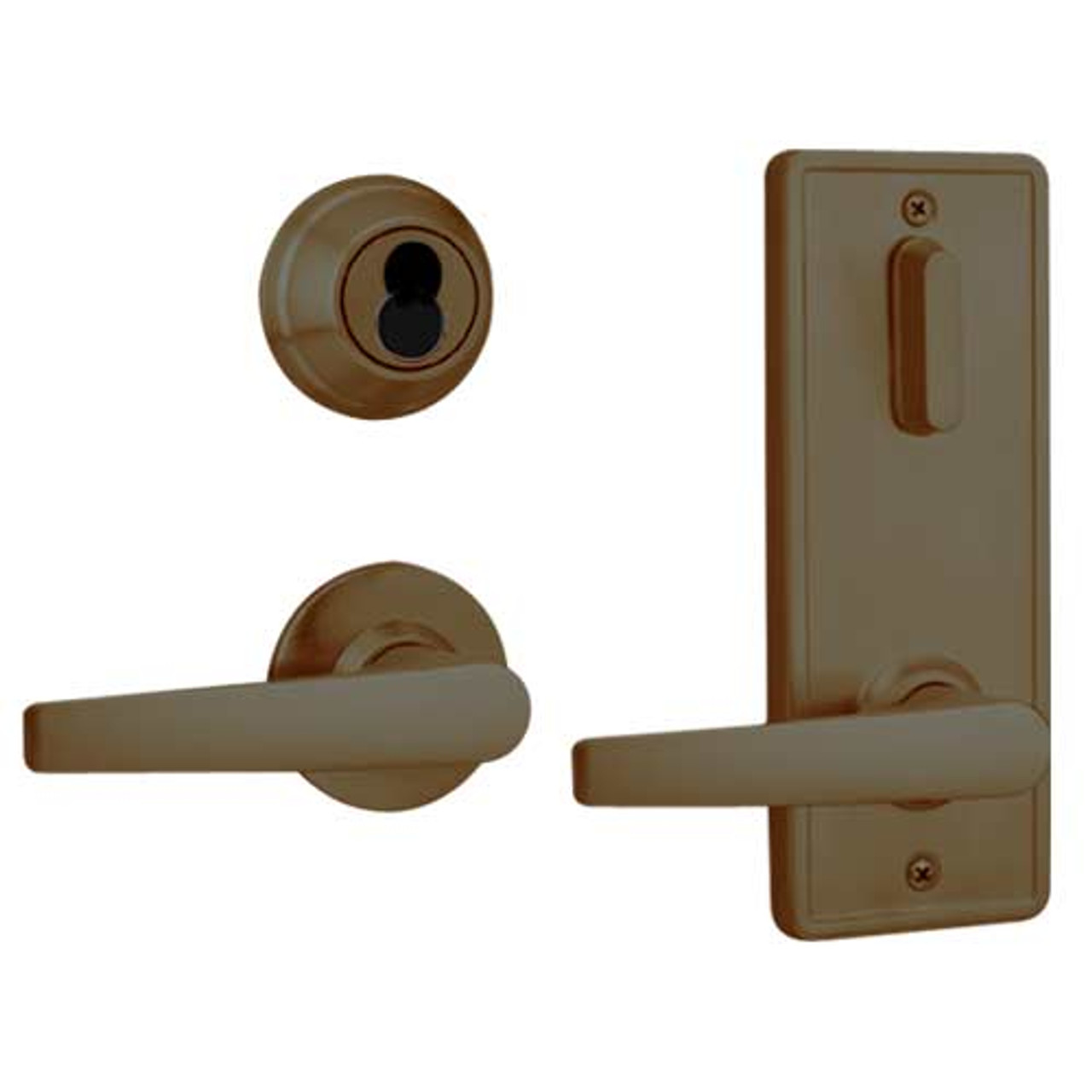 QCI231A613NR4FLR2LC Stanley QCI200 Series Standard Duty Interconnected Single Locking Prepped for SFIC with Slate Lever in Oil Rubbed Bronze Finish