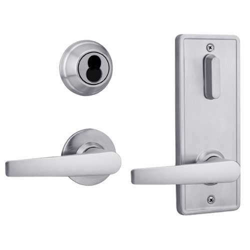 QCI231A626R8FLSLC Stanley QCI200 Series Standard Duty Interconnected Single Locking Prepped for SFIC with Slate Lever in Satin Chrome Finish
