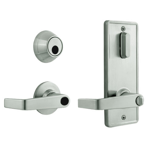 QCI250E619R8FLR2LC Stanley QCI200 Series Standard Duty Interconnected Double Locking with Sierra Lever in Satin Nickel Finish
