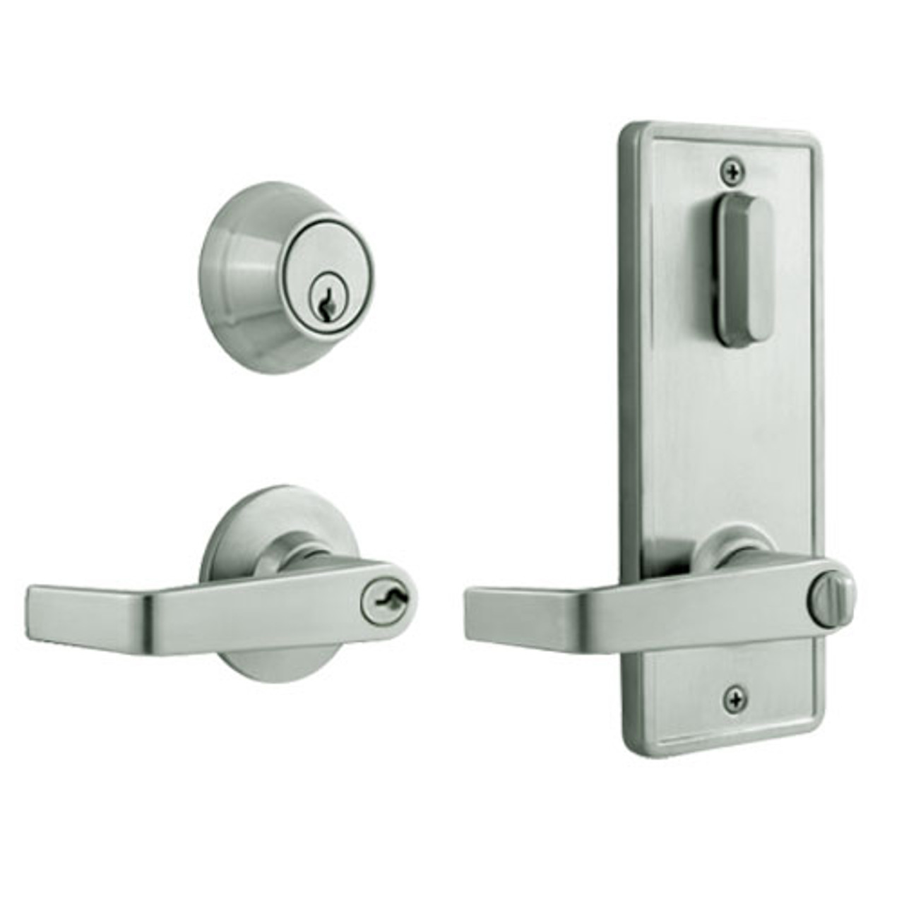 QCI250E619NR4478SSC Stanley QCI200 Series Standard Duty Interconnected Double Locking with Sierra Lever in Satin Nickel Finish