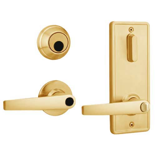 QCI250A605NS8FLR2LC Stanley QCI200 Series Standard Duty Interconnected Double Locking with Slate Lever in Bright Brass Finish