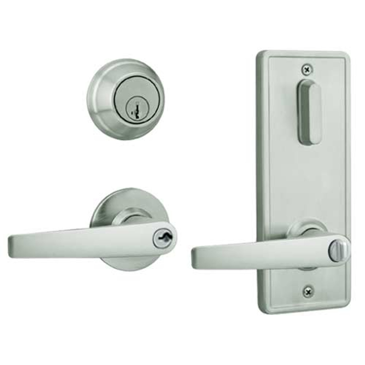 QCI250A619NR4FLS2SC Stanley QCI200 Series Standard Duty Interconnected Double Locking with Slate Lever in Satin Nickel Finish