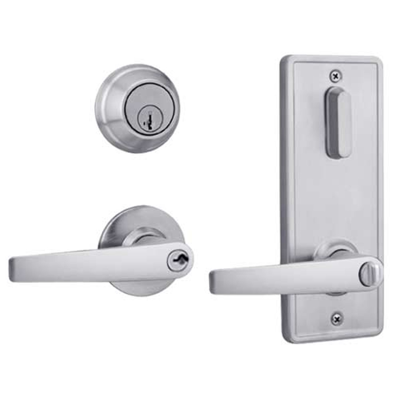 QCI250A626S8FLS2SC Stanley QCI200 Series Standard Duty Interconnected Double Locking with Slate Lever in Satin Chrome Finish