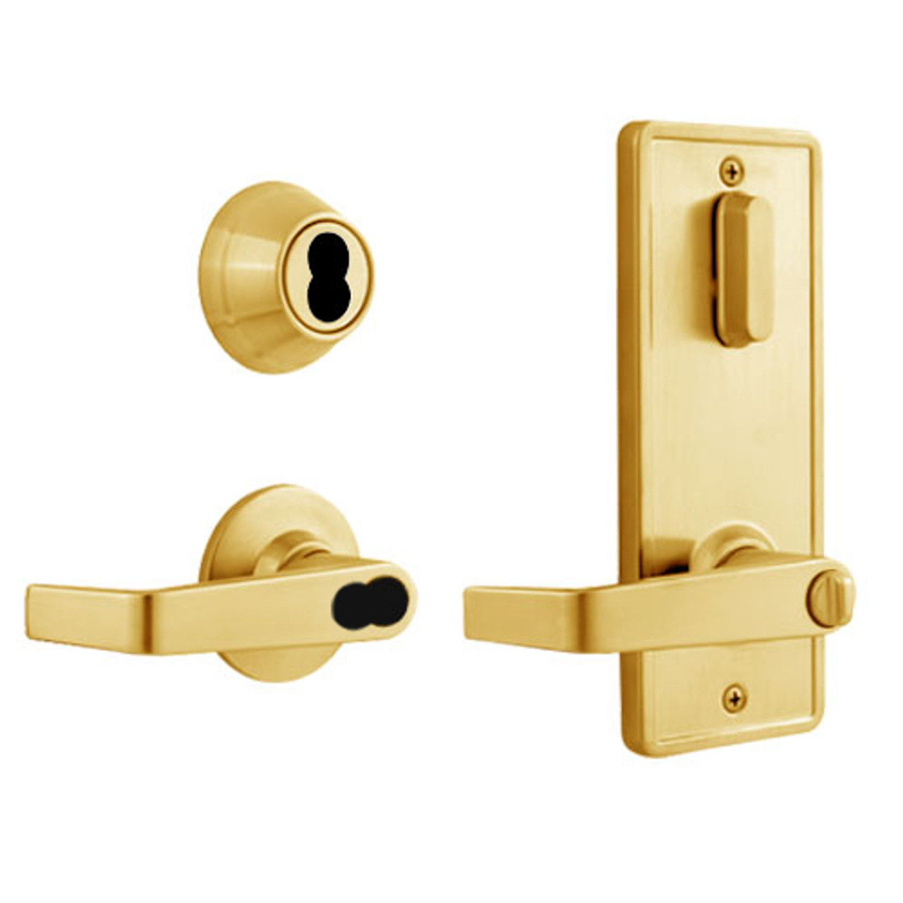 QCI251E605R8FLSLC Stanley QCI200 Series Standard Duty Interconnected Double Locking Prepped for SFIC with Sierra Lever in Bright Brass Finish