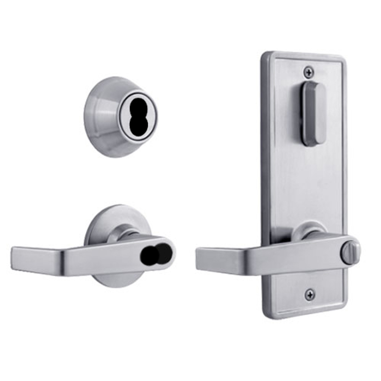 QCI251E626R8NOSLC Stanley QCI200 Series Standard Duty Interconnected Double Locking Prepped for SFIC with Sierra Lever in Satin Chrome Finish