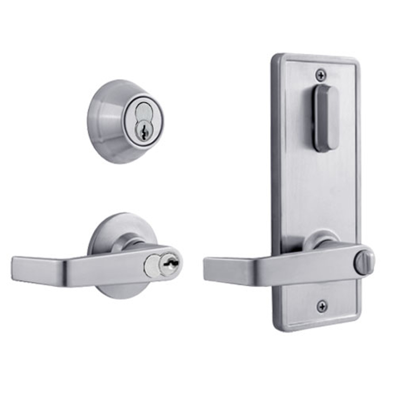 QCI251E626NR4118FBF Stanley QCI200 Series Standard Duty Interconnected Double Locking Prepped for SFIC with Sierra Lever in Satin Chrome Finish