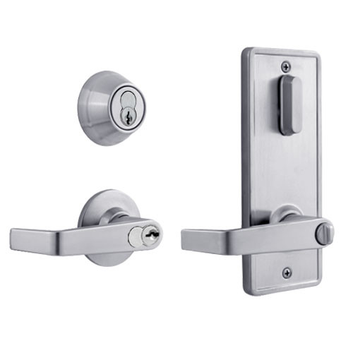 QCI251E626NS4FLS2BF Stanley QCI200 Series Standard Duty Interconnected Double Locking Prepped for SFIC with Sierra Lever in Satin Chrome Finish