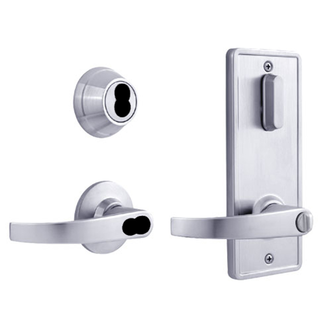 QCI251M626NS8118FLC Stanley QCI200 Series Standard Duty Interconnected Double Locking Prepped for SFIC with Summit Lever in Satin Chrome Finish