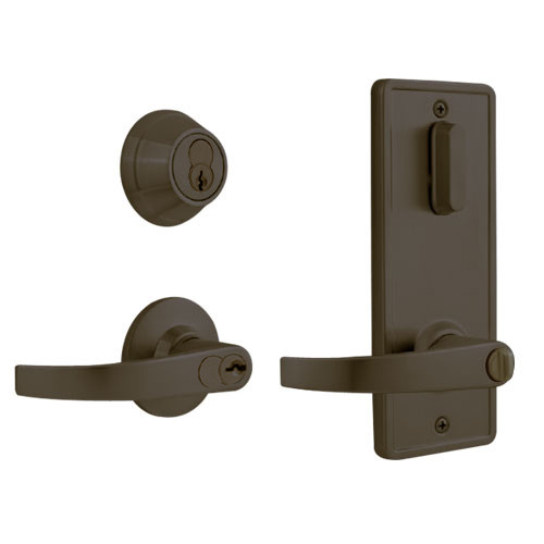 QCI251M613NS8FLS2BF Stanley QCI200 Series Standard Duty Interconnected Double Locking Prepped for SFIC with Summit Lever in Oil Rubbed Bronze Finish