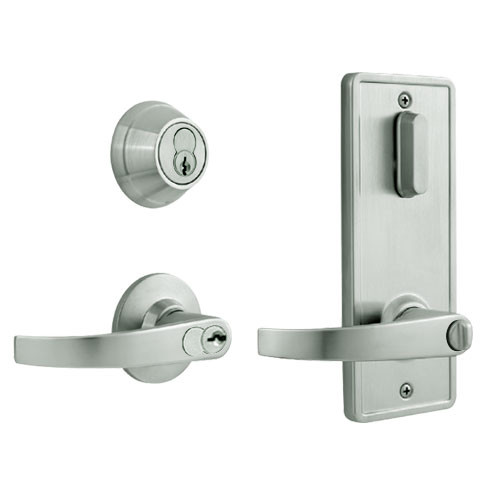 QCI251M619S8FLR2BF Stanley QCI200 Series Standard Duty Interconnected Double Locking Prepped for SFIC with Summit Lever in Satin Nickel Finish