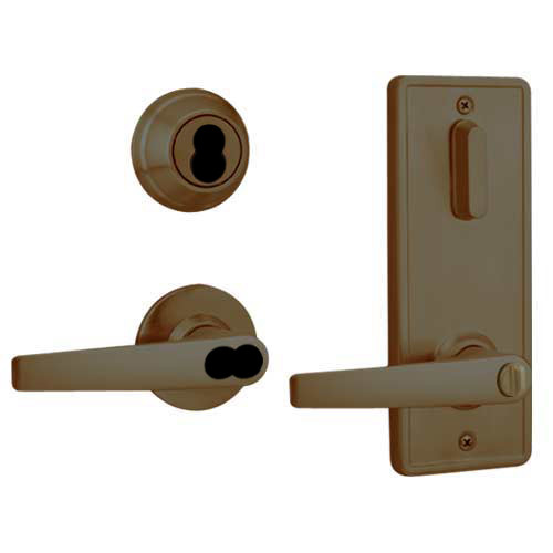 QCI251A613R4118FLC Stanley QCI200 Series Standard Duty Interconnected Double Locking Prepped for SFIC with Slate Lever in Oil Rubbed Bronze Finish