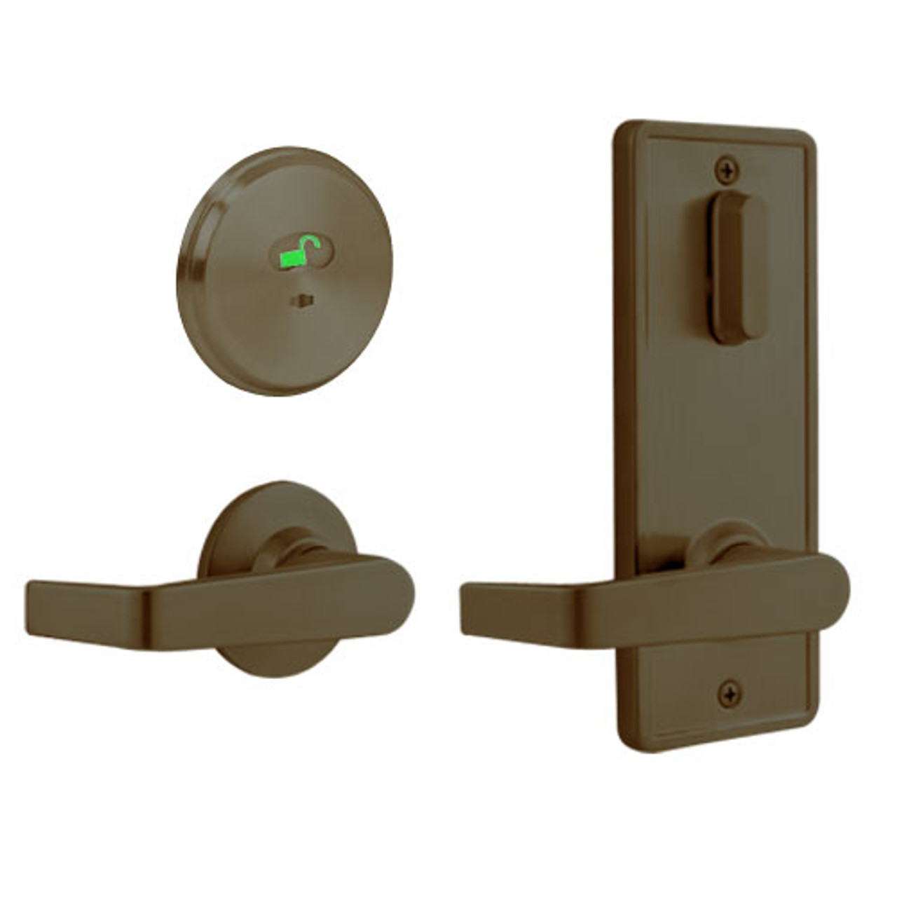 QCI285E613S4478S Stanley QCI200 Series Standard Duty Interconnected Indicator Locking with Sierra Lever in Oil Rubbed Bronze Finish