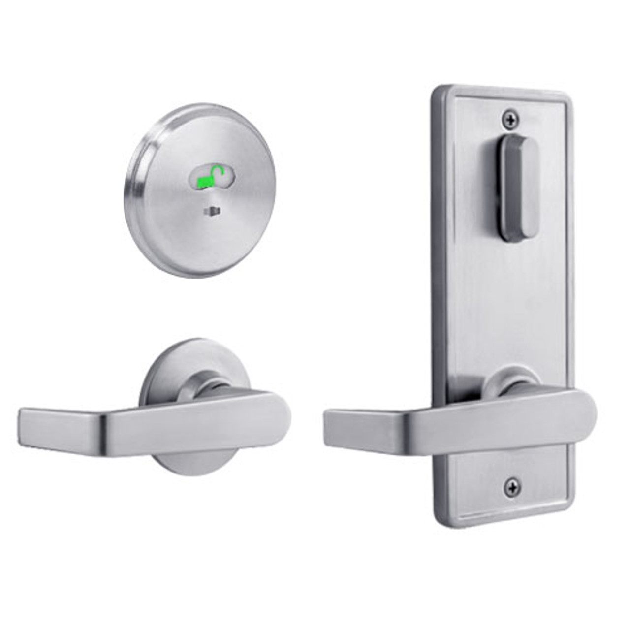 QCI285E626NS4FLS Stanley QCI200 Series Standard Duty Interconnected Indicator Locking with Sierra Lever in Satin Chrome Finish