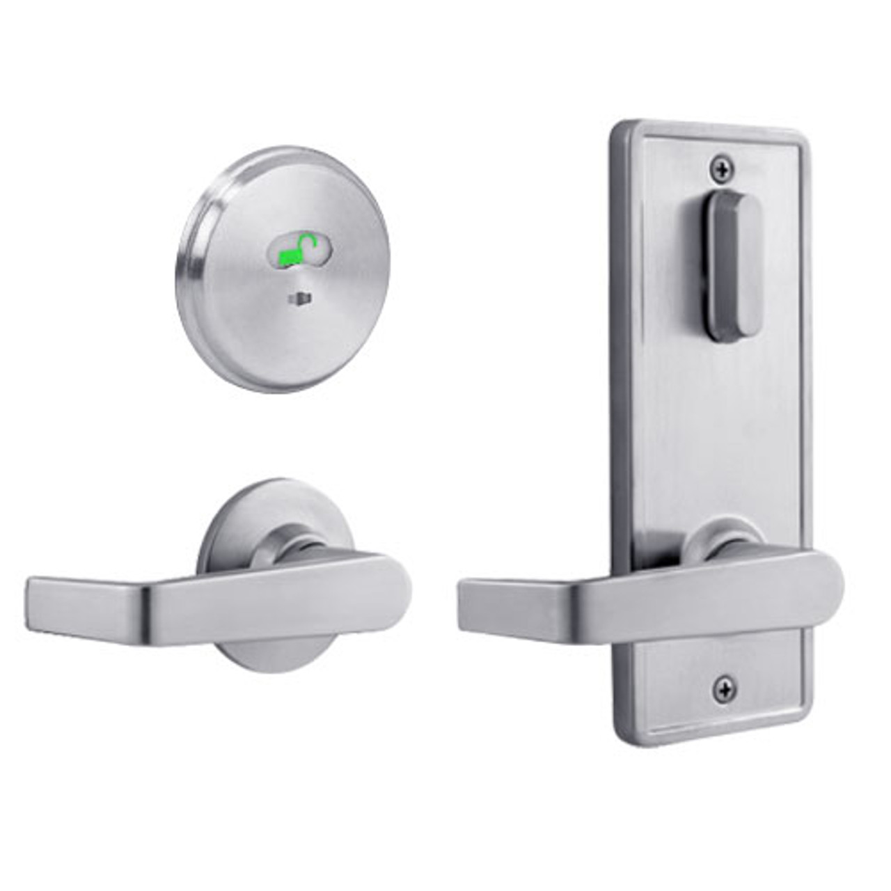 QCI285E626NS8118F Stanley QCI200 Series Standard Duty Interconnected Indicator Locking with Sierra Lever in Satin Chrome Finish