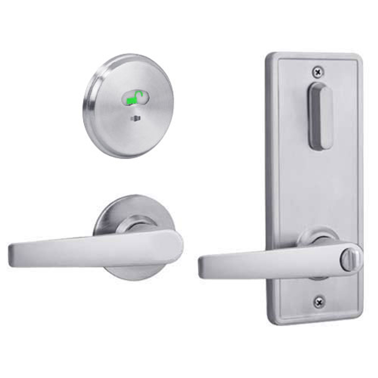 QCI285A626R8118F Stanley QCI200 Series Standard Duty Interconnected Indicator Locking with Slate Lever in Satin Chrome Finish