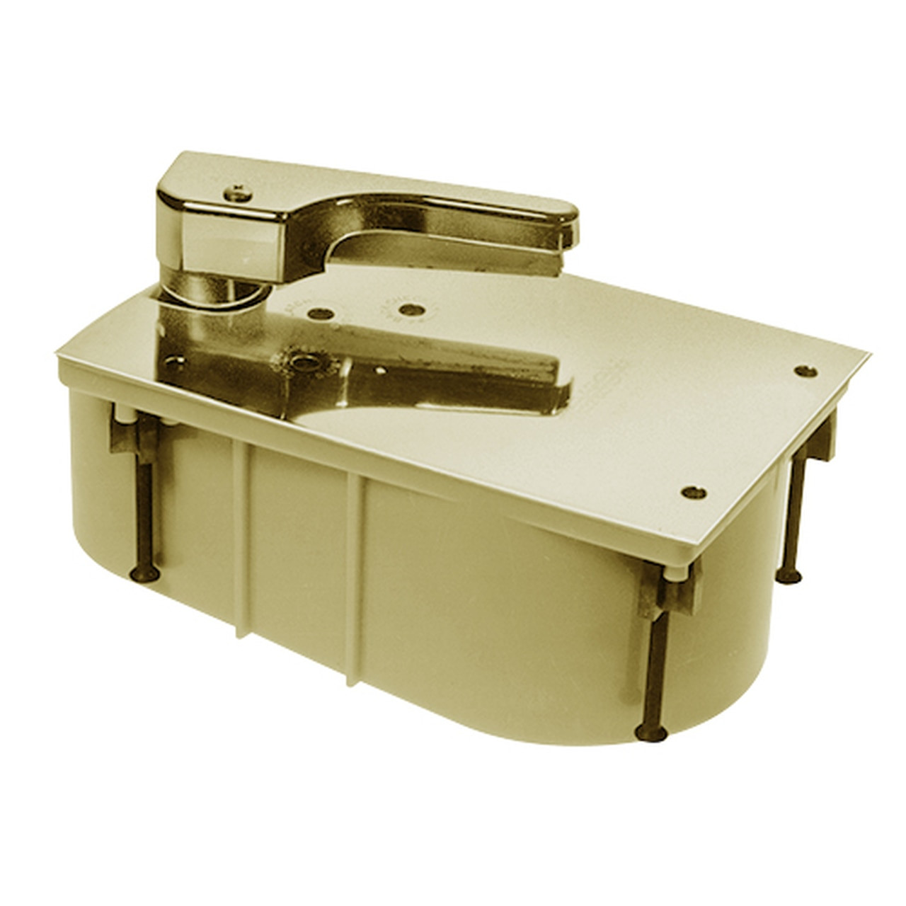 FHM27-95N-LBA-RH-606 Rixson 27 Series Heavy Duty Offset Hung Floor Closer with HM Door and Frame Preps in Satin Brass Finish