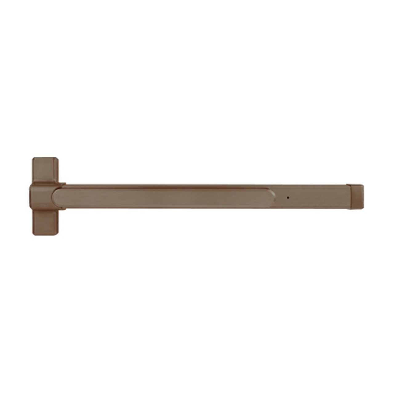 QED117LR-48-7-313AN Stanley QED100 Series Heavy Duty Surface Vertical Rod Hex Dog Exit Device in Anodized Duranodic Bronze Finish