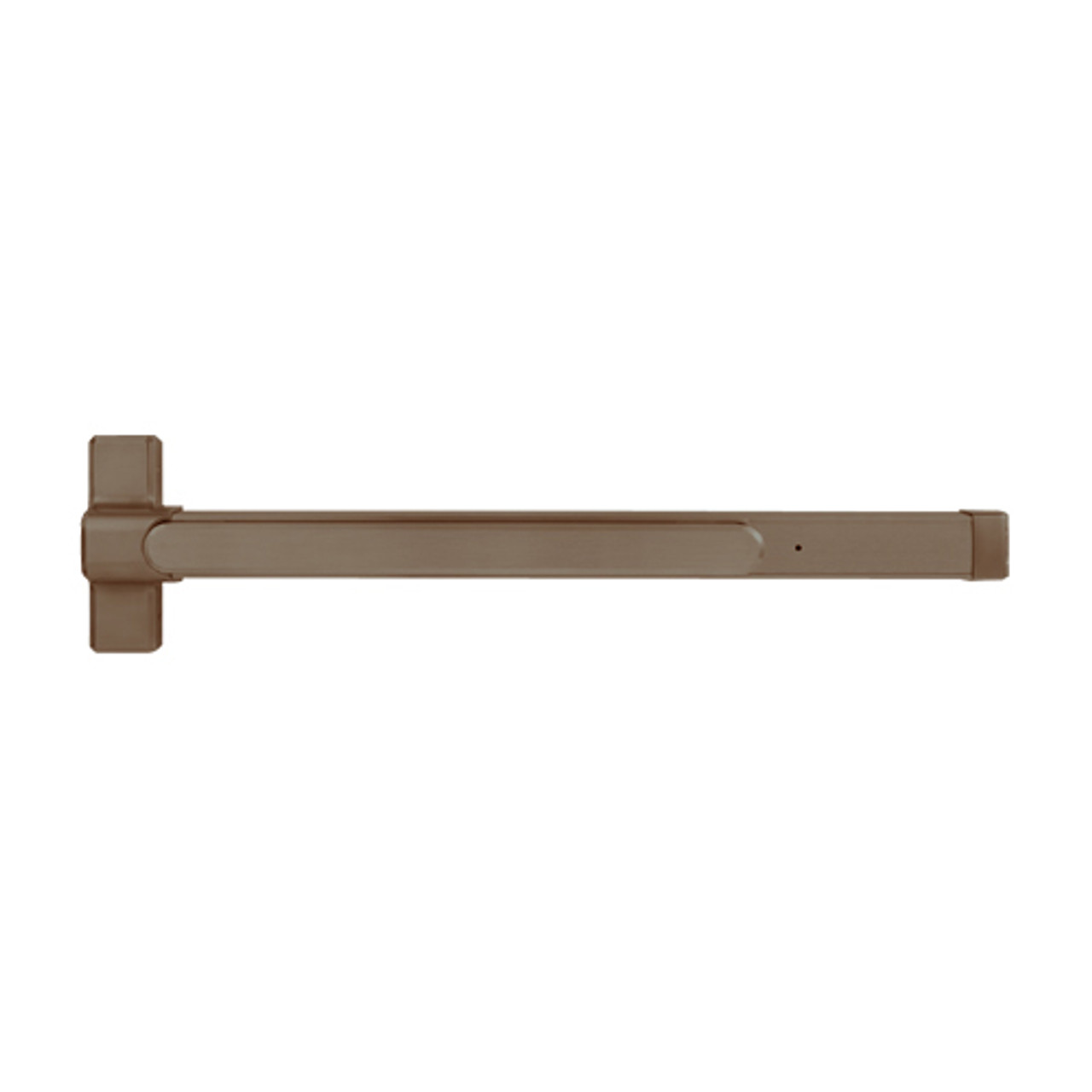 QED117LRX-48-7-313AN Stanley QED100 Series Heavy Duty Surface Vertical Rod Hex Dog Exit Device in Anodized Duranodic Bronze Finish