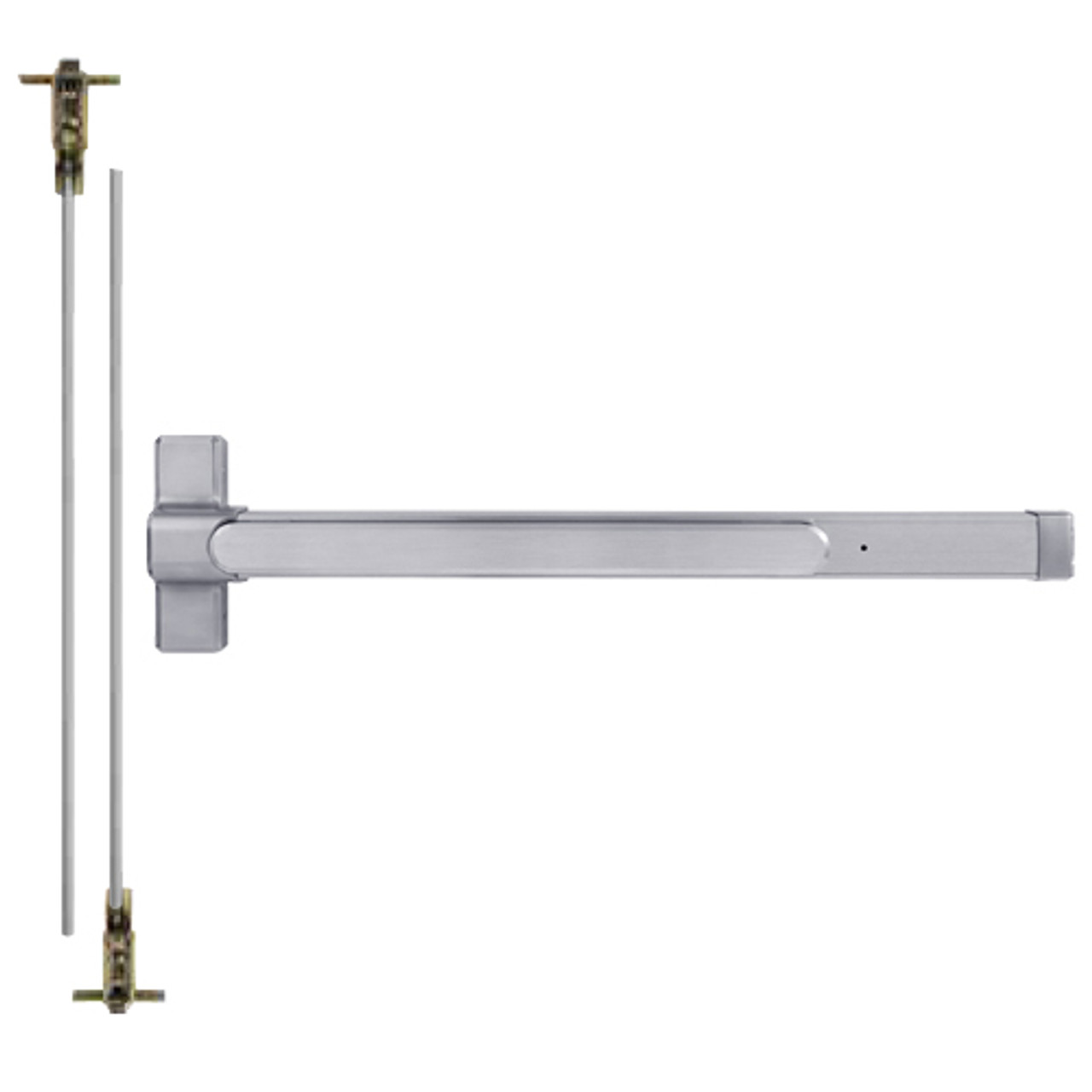 QED125-36-7-626-LC Stanley QED100 Series Heavy Duty Concealed Vertical Rod Cylinder Dog Exit Device in Satin Chrome Finish