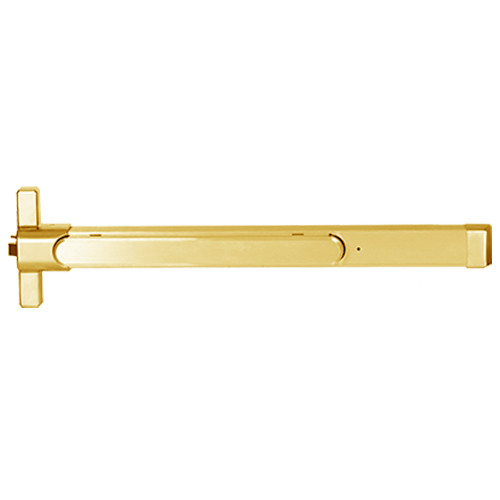 QED213-36-605 Stanley QED200 Series Heavy Duty Narrow Stile Rim Fire Rated Exit Device in Bright Brass Finish