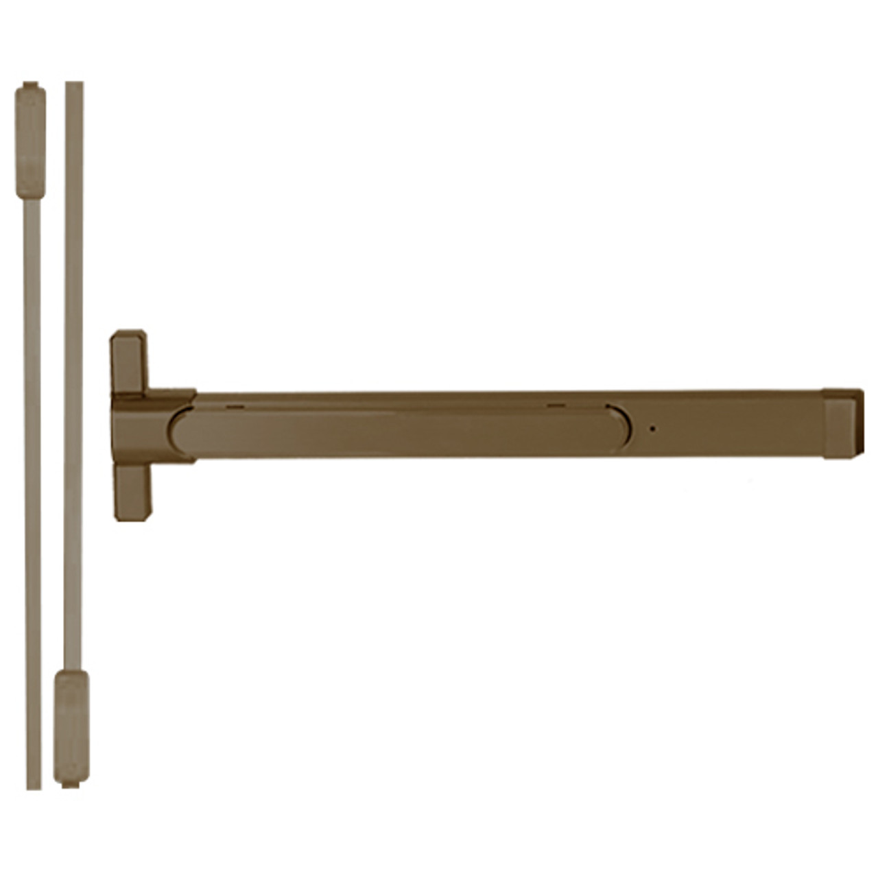 QED216-36-7-313AN Stanley QED200 Series Heavy Duty Narrow Stile Surface Vertical Rod Fire Rated Exit Device in Anodized Duranodic Bronze Finish