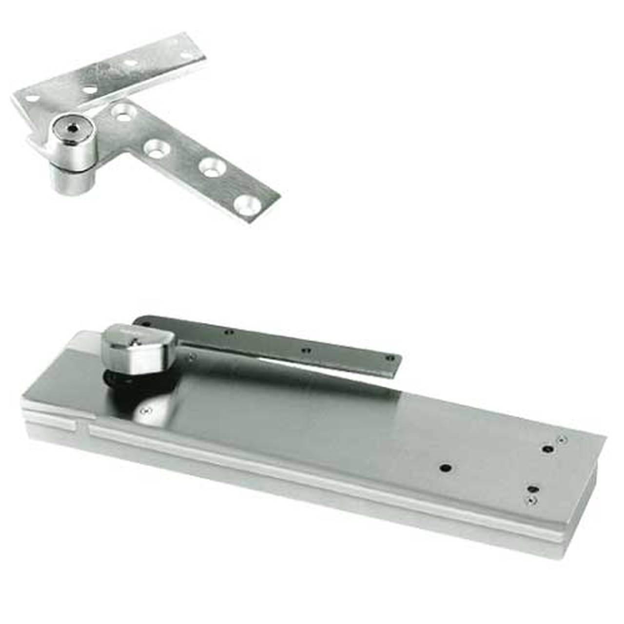 F5103NBC-1-1/2OS-LFP-LCC-LH-618 Rixson 51 Series 1-1/2" Offset Hung Shallow Depth Floor Closers in Bright Nickel Finish