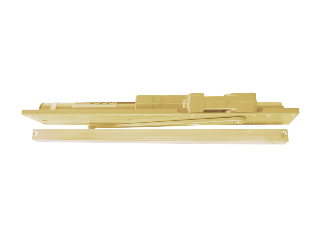 2032-H-BUMPER-LH-US4 LCN Door Closer Hold Open Track with BUMPER in Satin Brass Finish