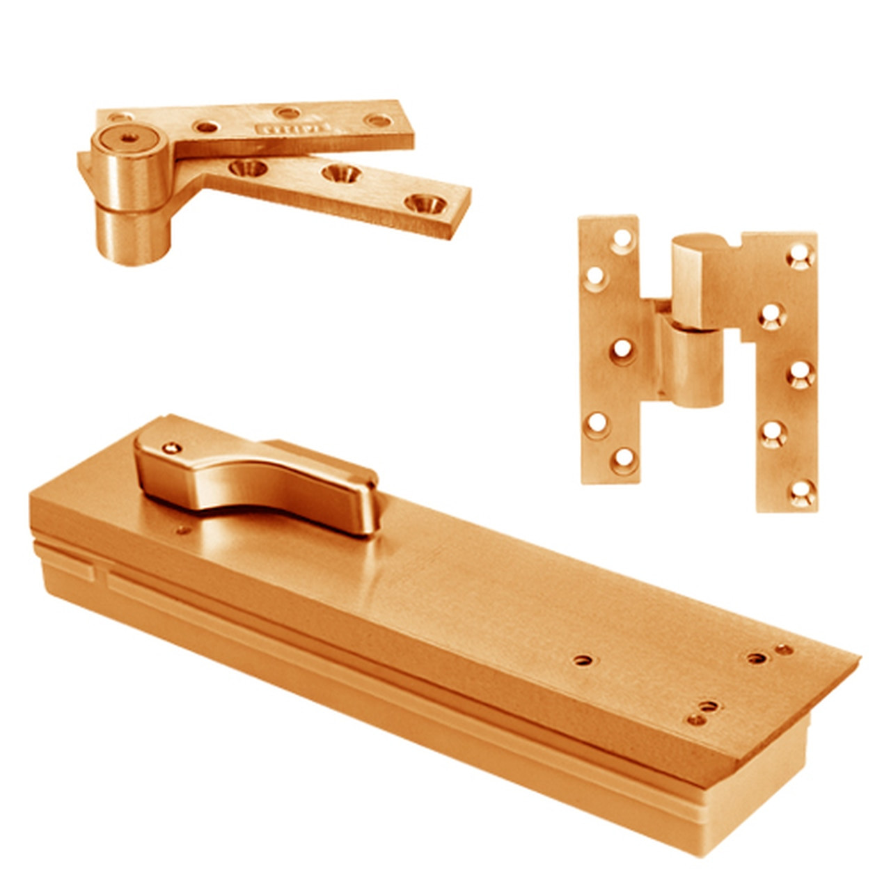 FQ5103NBC-LFP-LH-612 Rixson Q51 Series Fire Rated 3/4" Offset Hung Shallow Depth Floor Closers in Satin Bronze Finish