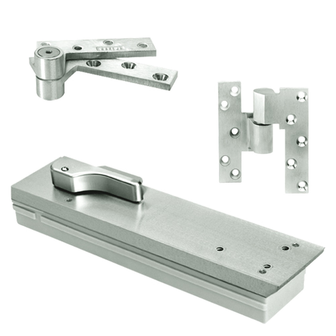 FQ5104NBC-LCC-RH-618 Rixson Q51 Series Fire Rated 3/4" Offset Hung Shallow Depth Floor Closers in Bright Nickel Finish