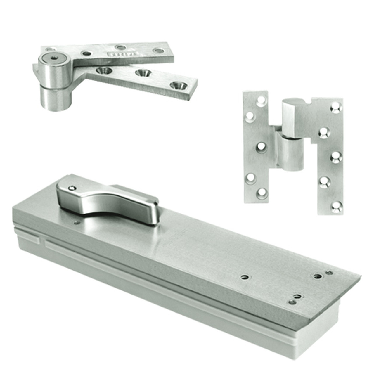 FQ5103NBC-LFP-LTP-LH-618 Rixson Q51 Series Fire Rated 3/4" Offset Hung Shallow Depth Floor Closers in Bright Nickel Finish