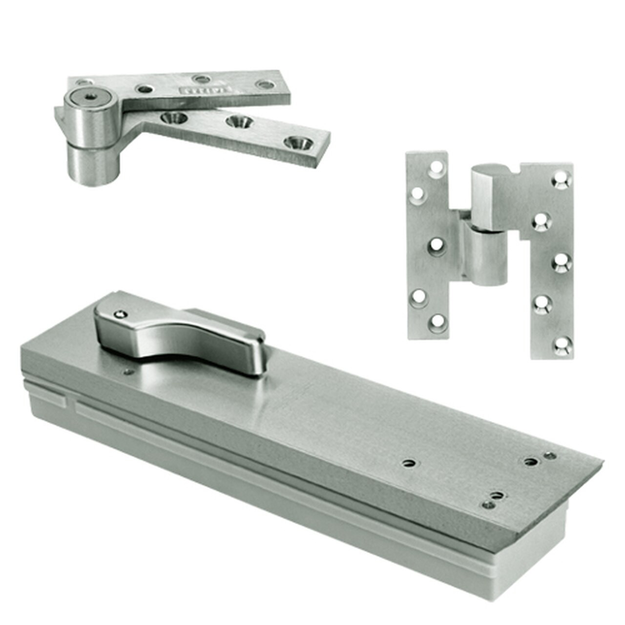 FQ5103NBC-LFP-LTP-LH-619 Rixson Q51 Series Fire Rated 3/4" Offset Hung Shallow Depth Floor Closers in Satin Nickel Finish