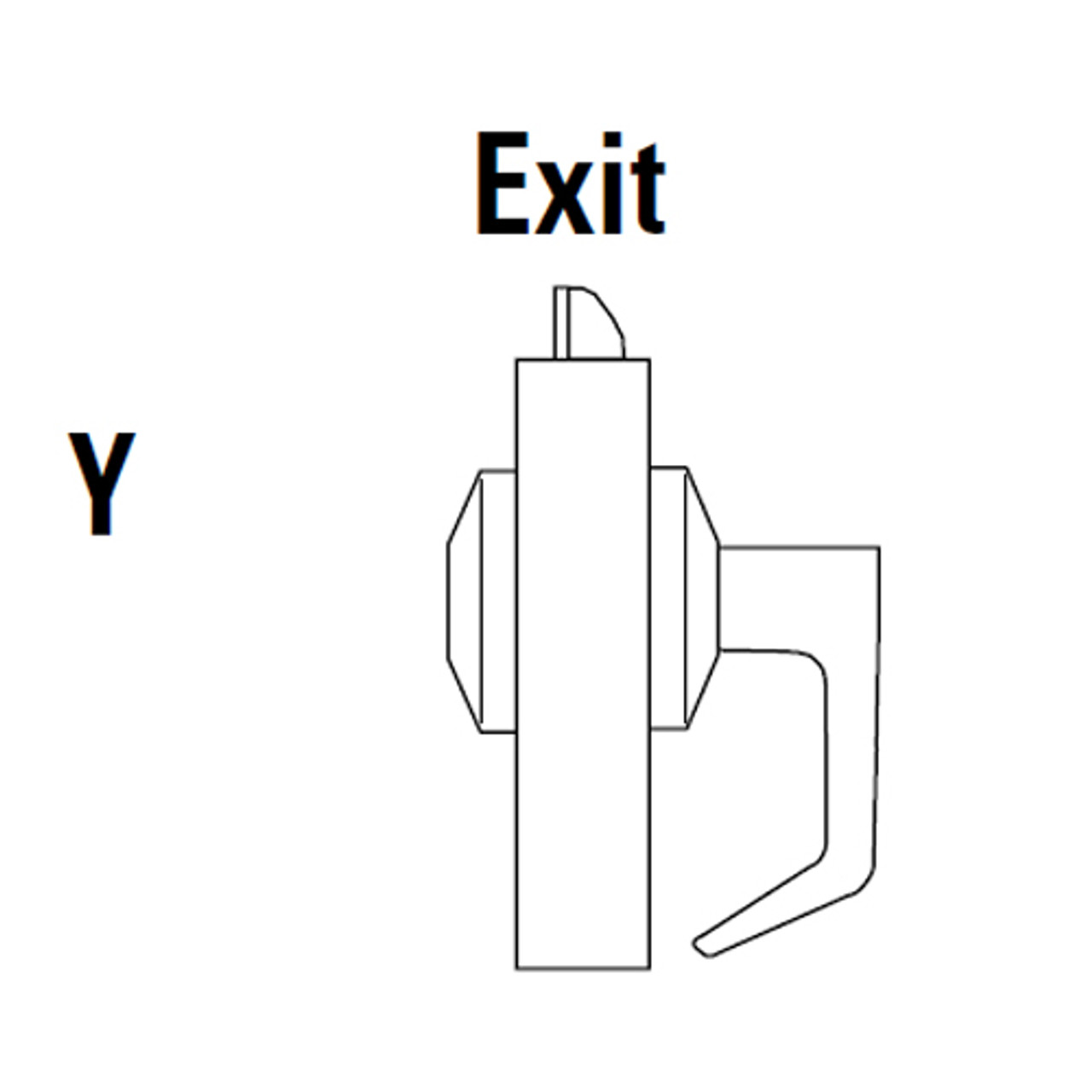 9K30Y14KS3618 Best 9K Series Exit Heavy Duty Cylindrical Lever Locks in Bright Nickel